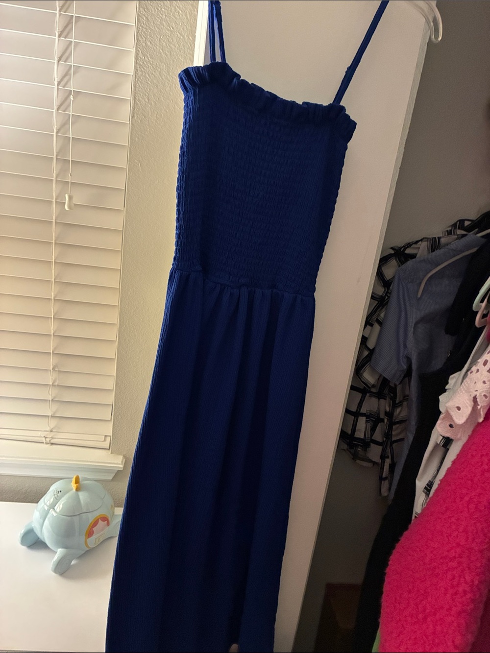 H&M Blue Smocked Maxi Dress